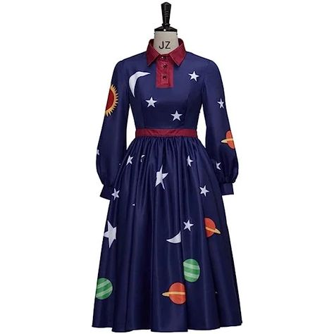 The Magic School Bus Miss Frizzle Cosplay Costume Women's Peter Pan Collar Planet Print Party Dress Medium Ms Frizzle Dress, Miss Frizzle Costume, Frizzle Costume, Teacher Costume, Miss Frizzle, The Magic School Bus, Ms Frizzle, Teacher Costumes, Free Vibes