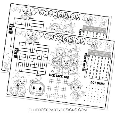 Cocomelon Party Activities, Cocomelon Party Games, Cocomelon Activities, Cocomelon Coloring Pages, Clay Doh, Melon Birthday, Baby Birthday Party Theme, Coco Melon, Cocomelon Birthday