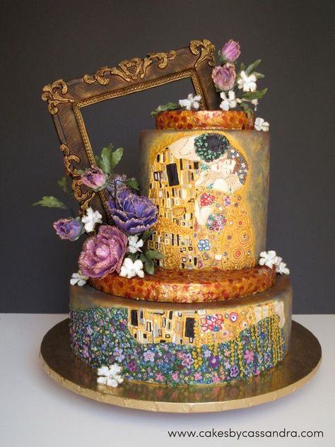 Art History Inspired Birthday Cakes | DailyArt Magazine Impressionist Cake, Artistic Cakes Design, Artist Theme Cake, Artsy Cake, Artistic Cake, Cake Painting, Artist Cake, Purple Cake, Cake Boutique