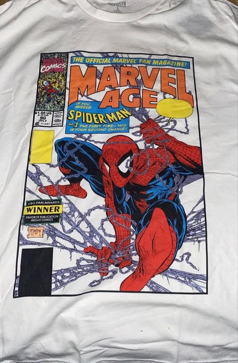 Marvel Magazine, Fan Comic, Junk Drawer, Vintage Clothes, Mens Graphic Tee, Spiderman, Graphic Tee, Vintage Outfits, Graphic Tees