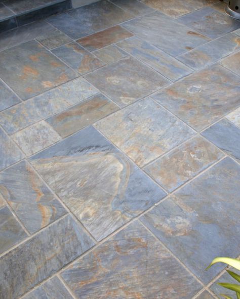 Rustic Copper Slate Paving 600x300 Paver Stone Patio, Slate Pavers, Paving Stone Patio, Luxury Garden Design, Slate Paving, Patio Images, Patio Stone, Grey Paving, Patio Kits