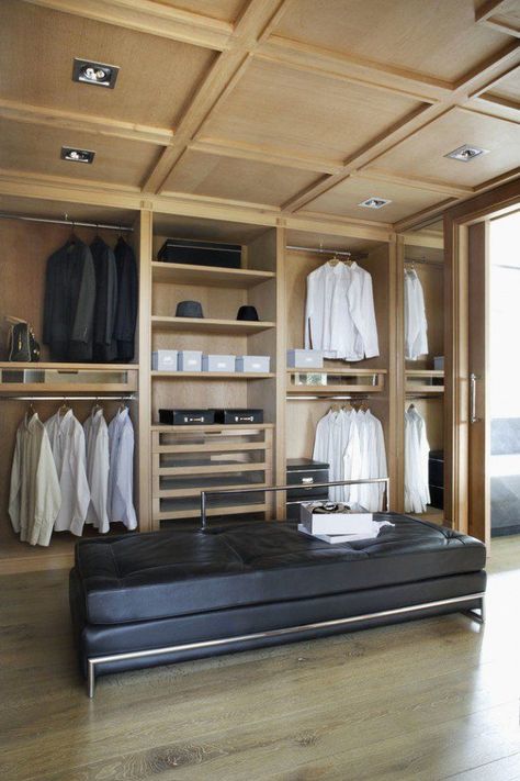 15 Elegant Luxury Walk In Closet Ideas To Store Your Clothes In That Look Like Boutiques Loft Closet, Closet Interior, Modern Mediterranean Homes, Contemporary Closet, Small Closet Space, Dressing Room Closet, Walking Closet, Walk In Closet Design, Open Closet