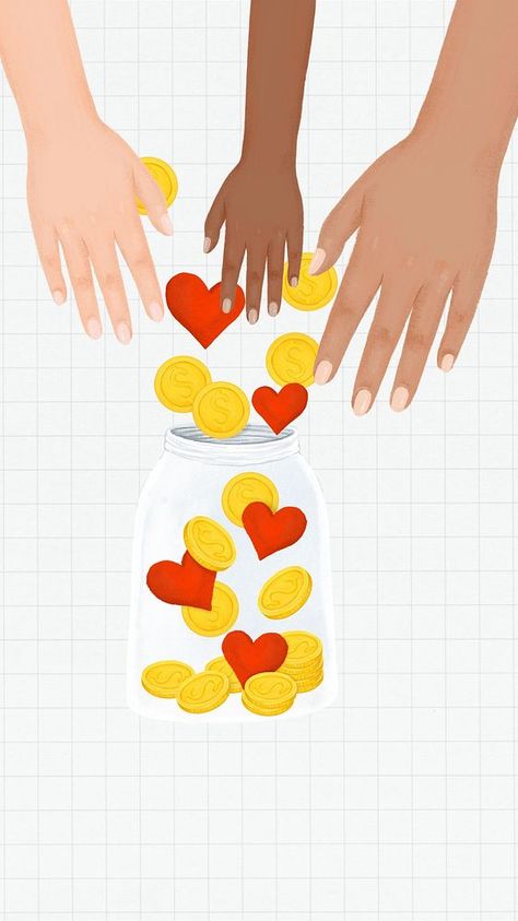 Donation money jar iPhone wallpaper, diverse hands, charity remix | premium image by rawpixel.com / Jigsaw Finance Aesthetic, Background Instagram Story, Mobile Wallpaper Iphone, Money Jar, Background Heart, Background Instagram, Money Jars, Summer Landscape, Iphone Wallpapers