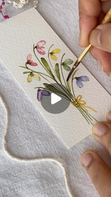 WATERCOLOR DAILY ⭐ online art gallery on Instagram: "Quick tutorial by @bluebellarts ♥️" Loose Watercolor Flowers Watercolour, Beginning Watercolor, Abstract Watercolor Flower, Watercolor Pencil Art, Loose Watercolor Flowers, Painting Flowers Tutorial, Easy Flower Painting, Learn Watercolor Painting, Watercolor Beginner