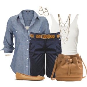 Bermuda Jeans Cheap, Mode Tips, Blue Denim Shirt, Shorts Outfit, Cheap Monday, Silver Jeans, Blue Pants, Fashion Mode, Outfit Casual