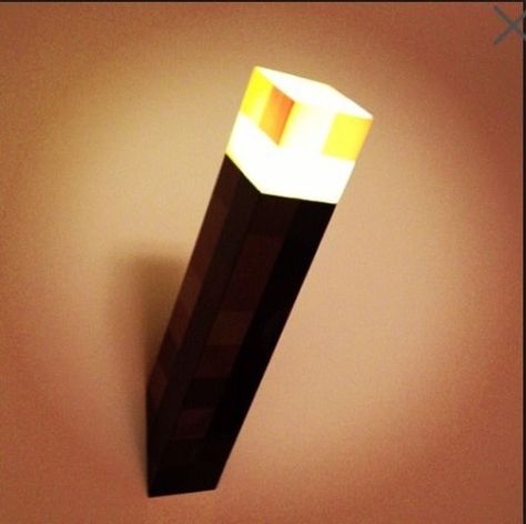 Minecraft Torch - for your bedroom -  on Ebay, Amazon, and other places! Boys Minecraft Bedroom, Minecraft Light, Mind Craft, Minecraft Wall, Gamer Bedroom, Geek Toys, Minecraft Toys, Minecraft Bedroom, Minecraft Room