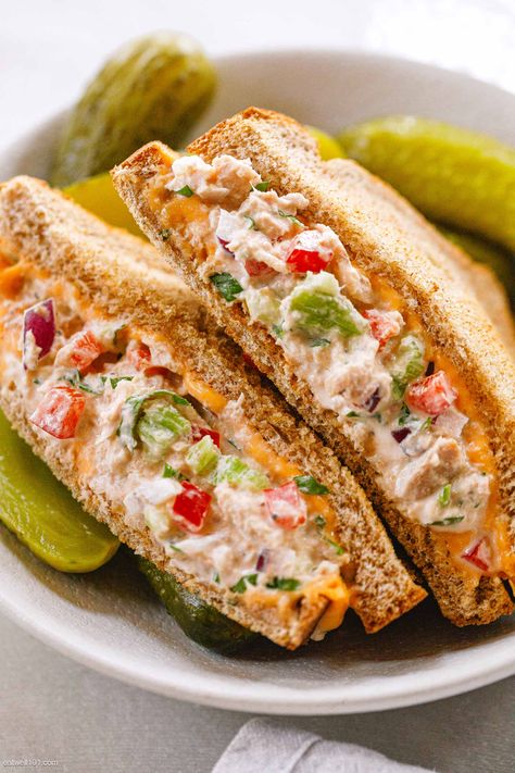 Easy Tuna Melt Recipe – How to Make a Tuna Melt — Eatwell101 Healthy Tuna Melt, Greenland Food, Tuna Sandwiches, Sandwich Melts, Turkey Melt, Tuna Melt Sandwich, Stomach Rumbling, Tuna Melt Recipe, Sandwhich Recipes