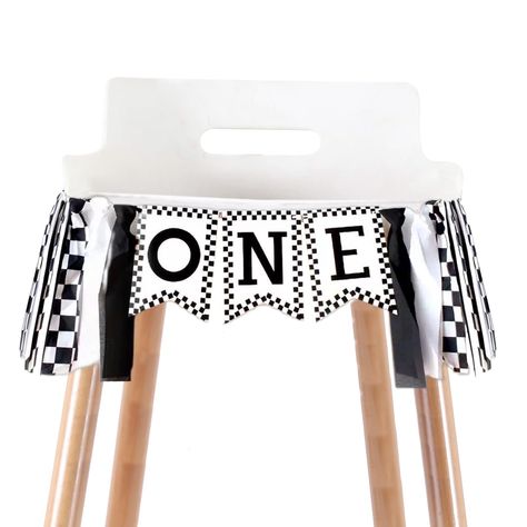 PRICES MAY VARY. RACING ONE HIGH CHAIR BANNER: This highchair banner, designed in a striking black and white checkered pattern, offers the perfect complement to any racing-themed celebration. WORRY FREE USE: Pre-strung with both card and strips of fabric, this 1st birthday highchair banner is ready to put on high chair as soon as you unwrap it from its packaging. Safe and environmentally friendly. Can be reused and kept as a keepsake. RACE CAR BIRTHDAY PARTY DECOR: It's an ideal gift for first b Party Decorations Black And White, Fast One Birthday Party, Birthday Party Decorations Black, Party Decorations Black, Prop Cake, Highchair Banner, High Chair Banner, Race Car, High Chair