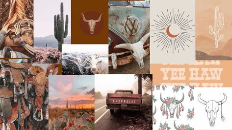 Western Aesthetic Collage, Western Aesthetic Wallpaper, Country Wallpaper, Desktop Wallpaper Macbook, Wallpaper Tumblr Lockscreen, Western Wallpaper, Collage Landscape, Country Backgrounds, Western Background