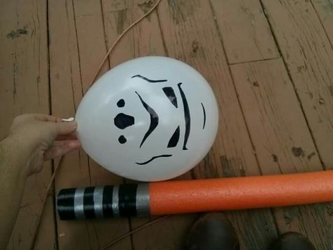 Pool noodle light sabers and storm trooper balloons to use them on. Picture only Ping Pong Balls, Pool Noodle, Storm Trooper, Star Wars Party, Lightsaber, Ping Pong, Bday Party, Revenge, Birthday Parties