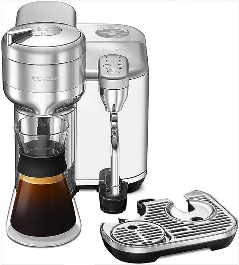 Breville Nespresso Vertuo Creatista Single Serve Coffee Maker, Espresso Machine, BVE850BSS - Brushed Stainless Steel, Medium Capsule Kitchen, Nespresso Vertuo, Double Espresso, Coffee And Espresso Maker, Single Serve Coffee Makers, Creative Coffee, Single Serve Coffee, Espresso Makers, Italian Coffee