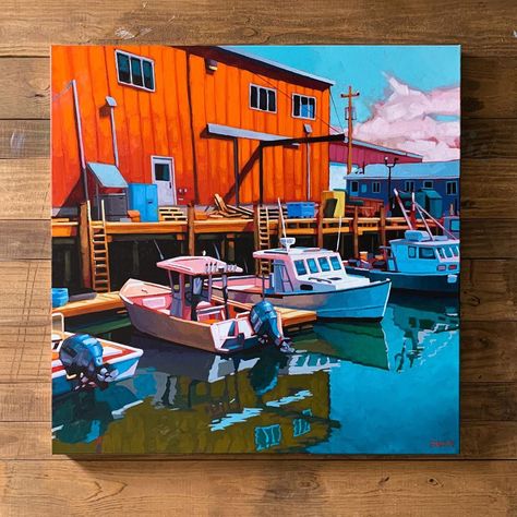 Canvas Painting Tutorials, Cute Canvas Paintings, Landscape Art Painting, Portland Maine, Nature Art Painting, Learn Art, Art Inspiration Painting, Mini Canvas Art, Painting Art Projects