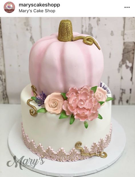 Lil Pumpkin Baby Shower Cake, Fall Baby Shower Cake, Fall Birthday Cakes, Pumpkin Theme Baby Shower, Lil Pumpkin Baby Shower, Pink Pumpkin Baby Shower, Fall Baby Shower Themes, Pumpkin Birthday Parties, Pumpkin 1st Birthdays