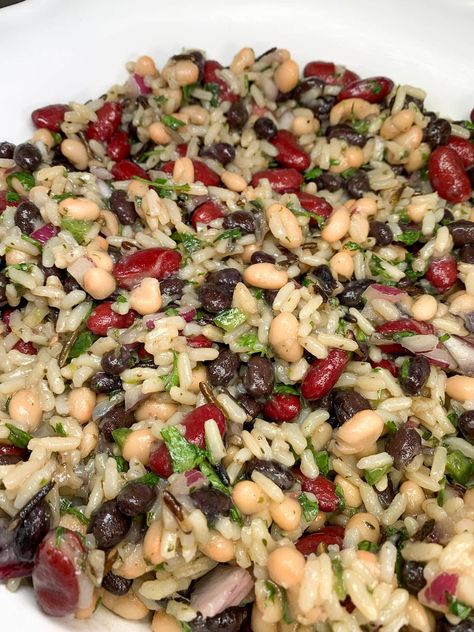 Wild Rice and Bean Salad - Hot Rod's Recipes Wild Rice And Beans, Raw Beans Recipe, Wild Rice Recipes Side Dishes, Recipes Supper, Wild Rice Salad Recipe, Rice Recipes Side, 2024 Meals, Menstrual Phase, Good Protein