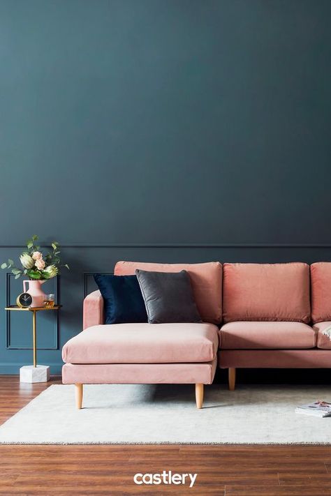 Rose Sofa, Chaise Sectional Sofa, Sectional Chaise, Sofa Inspiration, Pink Sofa, Apartment Sofa, Family Apartment, Rose Velvet, Sofa Sectional