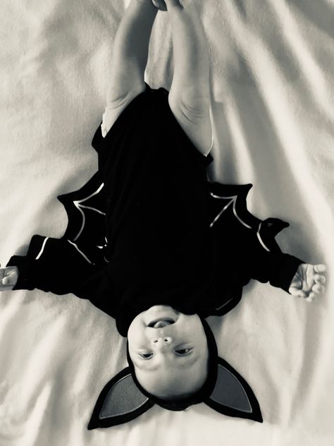 Baby Bat Costume, Bat Halloween Costume, Gothic Baby, Bat Costume, Baby Milestone Photos, Milestone Photos, Baby Bats, Newborn Baby Photos, Baby Milestone