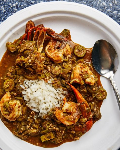 Shrimp Okra Gumbo, Okra Gumbo, Gullah Geechee, Gumbo Recipe, Red Rice, Cooking Show, African Food, Gumbo, Okra