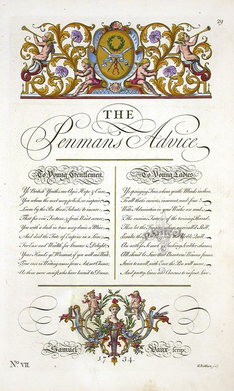 The Universal Penman by George Bickham 1741 Master Penman, Calligraphy Layout, Calligraphy Certificate, Certificate Designs, Letter Borders, Copper Engraving, Catholic Images, Letter Form, Eastern Orthodox