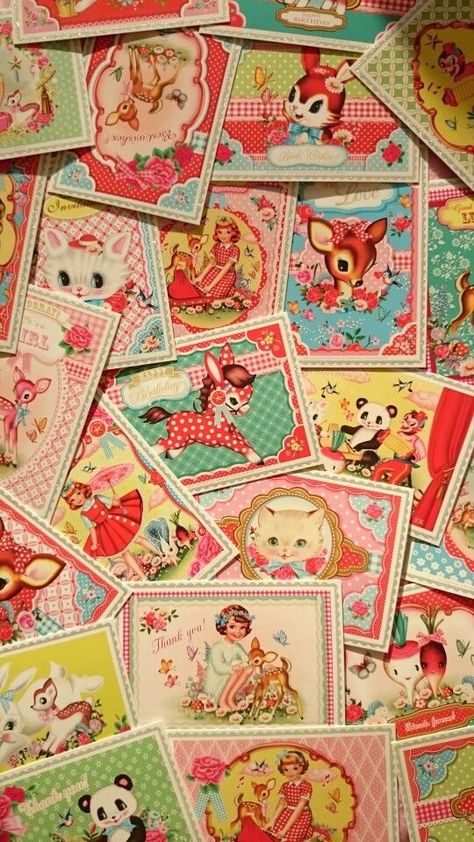 Vintage Kawaii Aesthetic, Vintage Postcards Aesthetic, Pretty Greeting Cards, Vintage Valentine Wallpaper, Vintage Valentines Wallpaper, Vintage Valentines Aesthetic, Fiona Hewitt, Kitsch Art, Vintage Valentine Art