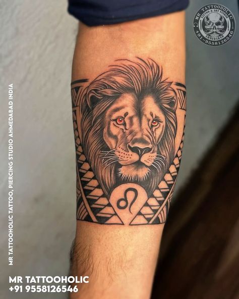 Any Tattoo-Removal-Body Piercing inquiry ✅… Lion Band Tattoo Design, Line Tattoo Ideas, Lioness Tattoo, Forearm Band Tattoos, Band Tattoo Designs, Wrist Tattoos For Guys, Leo Tattoos, Lion Tattoo Design, Back Tattoos For Guys