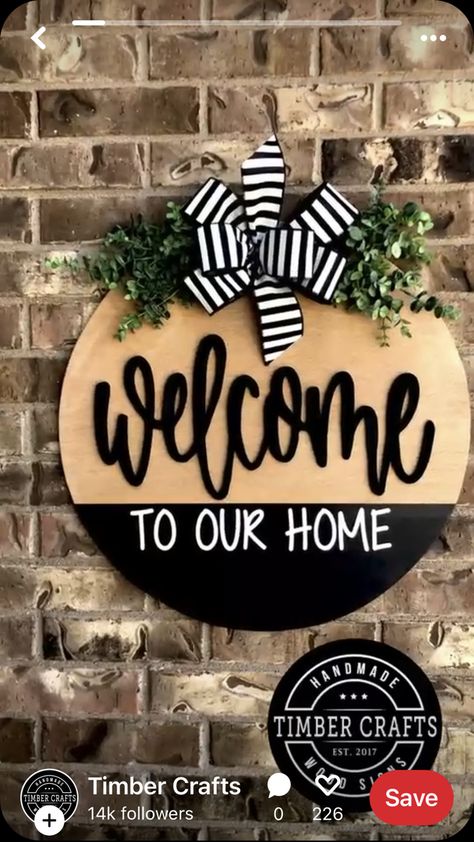 Signs Diy Wooden, Diy Wooden Signs, Timber Crafts, Diy Wood Crafts, Welcome Door Hanger, Door Hangers Diy, Wooden Signs Diy, Door Signs Diy, Wooden Door Signs