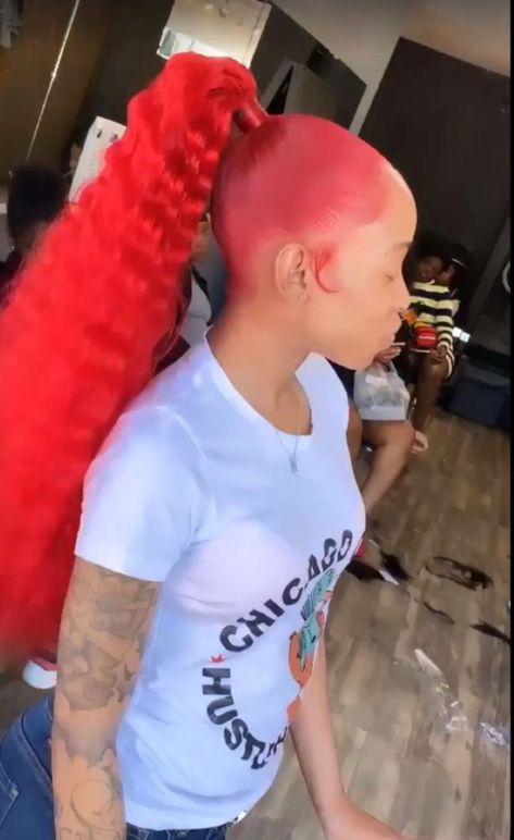 Red Curly Ponytail Black Women, Ginger Half Up Half Down Weave, Red Ponytail Hairstyles For Black Women, Red Ponytail, Frontal Ponytail, Slick Ponytail, Weave Ponytail Hairstyles, Sleek Ponytail Hairstyles, Black Ponytail Hairstyles