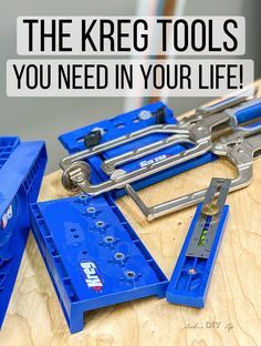 These simple tools from Kreg Tool company will make woodworking so much easier for beginner woodworkers! Check out the entire list to see the tools you need! #anikasdiylife Awesome Woodworking Ideas, Dremel Crafts, Pocket Hole Joinery, Kreg Tools, Speed Square, Woodworking Box, Kreg Jig, Woodworking Joinery, Woodworking For Kids