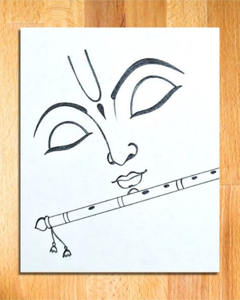 Lord Krishna Drawing - Easy and Step by Step | How to Draw Lord Krishna Step by Step || lord krishna drawing, shree krishna drawing, how to draw lord krishna, lord krishna with flute drawing, easy drawing of lord krishna, shree krishna thakur line art, lord krishna drawing ideas, art videos, god drawing, pencil drawing, simple drawing, line arts, drawing tutorial, vivek art academy. Radhakrishna Simple Drawing, Shree Krishna Paintings Easy, How To Draw Krishna Easy, Krishna With Flute Drawing, Krishna Simple Sketch, Simple God Drawings, Easy Krishna Drawing For Beginners, Cute God Drawing Easy, How To Draw Krishna Step By Step