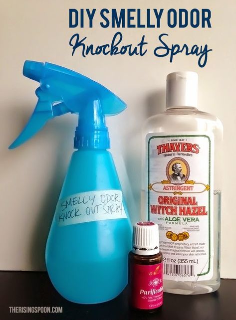 DIY Smelly Odor Knockout Spray with Essential Oils (Easy Homemade Room Spray) Poo Spray, Savon Diy, Essential Oils Cleaning, Diy Essentials, Yl Essential Oils, Homemade Cleaning Products, Young Living Oils, Cleaning Recipes, Diy Essential Oils