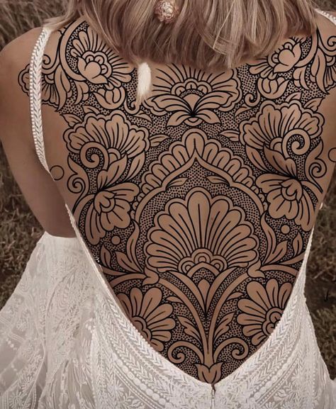 Phoenix Back Tattoo, Back Of Leg Tattoos, Upper Thigh Tattoos, Backpiece Tattoo, Filigree Tattoo, Torso Tattoos, Girl Back Tattoos, Back Piece Tattoo, Boho Tattoos