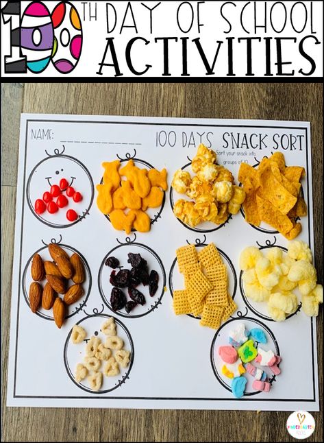 100 Day Of School Snack, Kindergarten Sight Word Games, School Snack Ideas, 100th Day Of School Activities, Thanksgiving Centers, 100 Días De Clases, Virtual Team Building, 100th Day Of School Crafts, 100 Day Of School Project