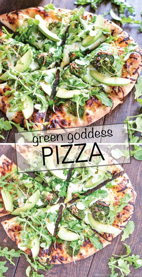 Green Goddess Pizza, Avocado Pizza, Fathead Pizza, Avocado Ranch, Green Avocado, Flat Breads, Chanel Party, Hidden Valley, Pizza Pizza