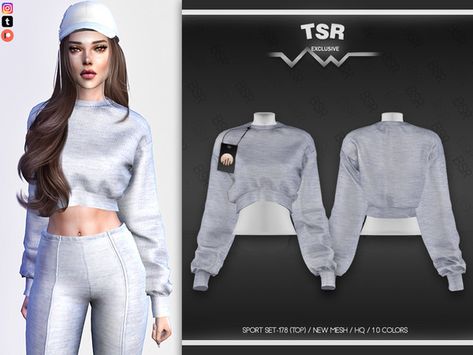 The Sims Resource Tops, Sims Tops Cc, Sims4 Clothing, Mods Sims 4, Clothes Cc, Sims 4 Tsr, Sims 4 Traits, Sims Clothes, Sports Attire