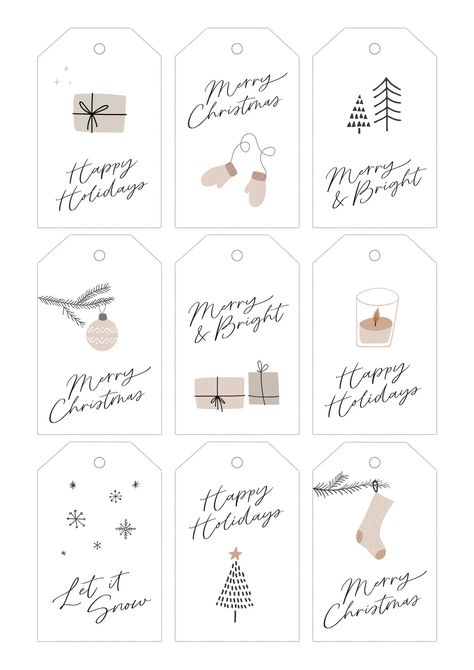 Templates Christmas Gift Tags Free, Christmas Teaching, Merry Christmas Happy Holidays, Christmas Stationery, Aesthetic Cute, Beige Aesthetic, Merry Little Christmas, Christmas Designs, Christmas Activities