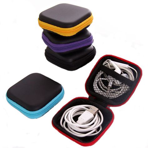 Universal PU Box Storage Package Case for Finger Spinner Data Cable Charger Earphone Electronic Organizer, Earphones Wire, Mini Coin Purse, Cable Storage, Travel Storage Bag, Coin Bag, Portable Storage, Earphone Case, Phone Charger