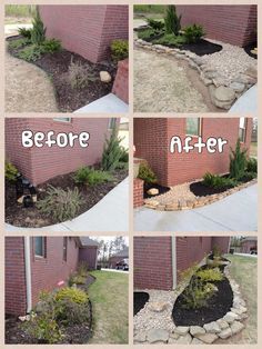 black and white yard landscaping...I think, yes ! on Pinterest ... Lava Rock Landscape, Mulch Landscaping, Florida Landscaping, River Rock Landscaping, Meteor Garden 2018, Rock Garden Landscaping, Have Inspiration, Home Landscaping, Kew Gardens