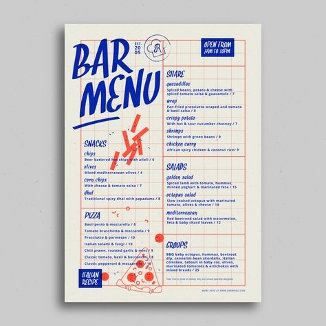 Retro Cookbook, Menu Design Layout, Interaktives Design, Colorful Restaurant, Menu Design Inspiration, Mises En Page Design Graphique, Cafe Menu Design, Visuell Identitet, Menue Design