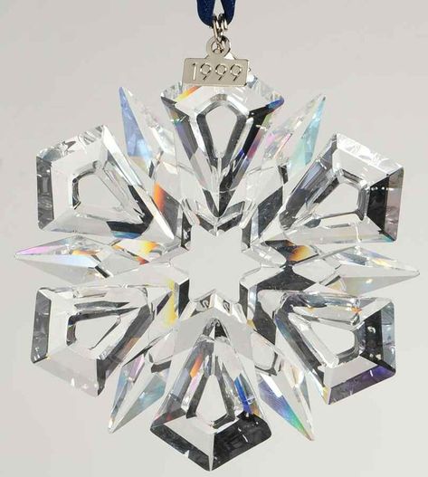 Swarovski Annual Ornaments 1999-Snowflake - Boxed by Swarovski | Replacements, Ltd. Snowflakes Jewelry, Swarovski Christmas Ornaments, Swarovski Figurines, Swarovski Snowflake, Swarovski Ornaments, Swarovski Christmas, Swarovski Crystal Figurines, Christmas Snowflakes Ornaments, Wreath Boxes