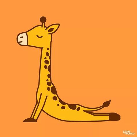 Yoga Stick Figures, Yoga Cartoon, Yoga Drawing, Giraffe Pictures, Animal Yoga, Yoga Illustration, Cartoon Giraffe, Cute Laptop Wallpaper, Dog Yoga