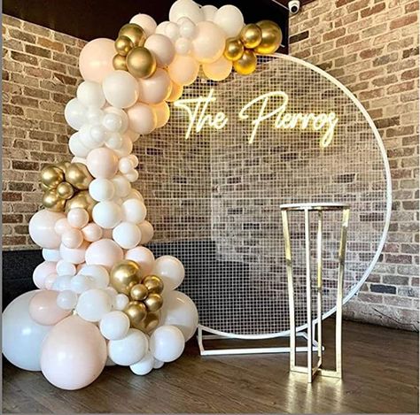 Balloons For Wedding, Double Skin, Anniversary Party Decorations, Orange Balloons, Gold Confetti Balloons, Wedding Neon Sign, Party Background, Neon Wedding, Background Decoration