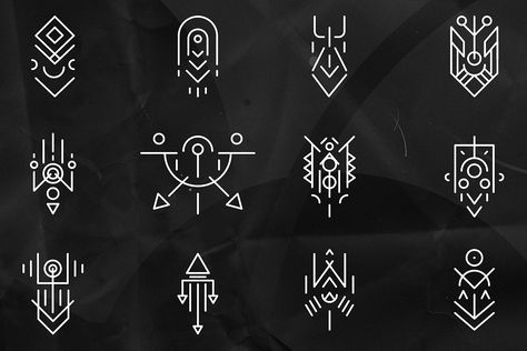 Scifirion 40 Monoline Sci-Fi Logos #abstractness#exploration#realm#Features Sci Fi Logo Concept Art, Sci Fi Symbols, Sci Fi Logo Design, Scifi Symbols, Sci Fi Pattern, Sci Fi Icons, Scifi Pattern, Sci Fi Tattoos, Sci Fi Tattoo