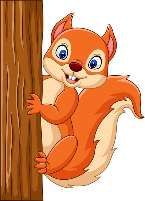 Cartoon cute squirrel climbing on a tree... | Free Vector #Freepik #freevector #freetree #freebaby #freewood #freenature Squirrel Drawing, Cartoon Squirrel, Baby Animal Drawings, Easy Drawing Steps, Tree Vector, Cute Squirrel, Cute Cartoon Animals, Art Drawings For Kids, Animal Clipart