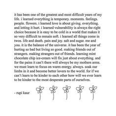 "It has been one of the greatest and most difficult years of my life"... it really has. Learning that everything doesn't need a reaction, arguments can't always result in fighting(such a bummer☹️..still working on that part), growth is extremely painful yet very rewarding, eliminating toxicity out of your life even when you really want to keep it will benefit you, it's ok for relationships to end, it's ok for you not to be ok with that relationship ending, it's ok not to be hard all the time ... Memes About Relationships, Now Quotes, About Relationships, Rupi Kaur, Visual Statements, Instagram Bio, Moving On, Poetry Quotes, Pretty Words