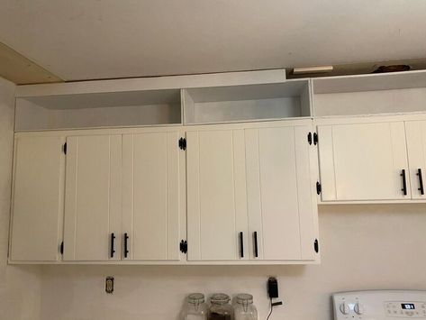 Above Kitchen Cabinet Storage, Idea For Small Kitchen, Above Cabinet Storage, Storage Above Kitchen Cabinets, Upper Cabinet Storage, Above Kitchen Cabinet, Diy Kitchen Cabinets Makeover, Top Of Cabinets, Upper Cabinet