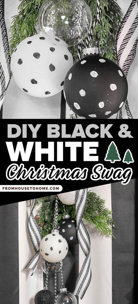 Handmade monochrome holiday decor. Front Porch Christmas Decor Ideas Black And White, Black And White Christmas Wreaths, White Xmas Tree, Diy Christmas Decorations For Home, Black White Christmas, White Christmas Wreath, Buffalo Plaid Christmas Tree, Silver Christmas Decorations, Christmas Organization