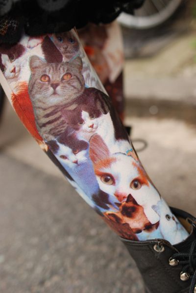 Cat Legging....interesting. :) Cat Tights, Cool Tights, Cat Leggings, Crazy Cat People, Cat Fashion, Altering Clothes, Matches Fashion, Fashion People, Cat Clothes