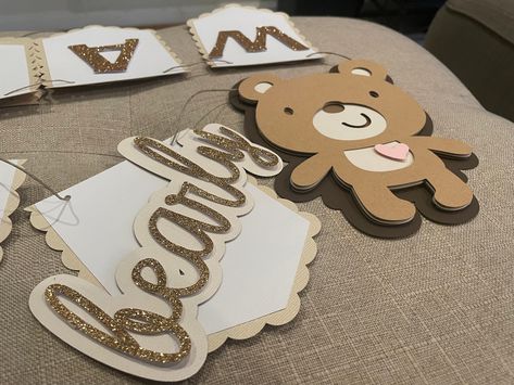 We Can Barely Wait Decorations, We Can't Bearly Wait Decoration, We Can Bearly Wait Boho Centerpieces, We Can Bearly Wait Banner, We Can Bearly Wait Cake Topper, We Can Bearly Wait Cupcake Toppers, Cricut Banner, Bachelorette Banner, Boy Baby Shower Centerpieces