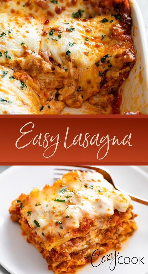 Lasagna on a plate, topped with cheese Beef Lasagna Recipe, Dinner Experience, Freezer Food, Beef Lasagna, Easy Lasagna Recipe, Healthy High Protein Meals, Italian Recipes Easy, Pasta Dinners, Lasagna Recipe