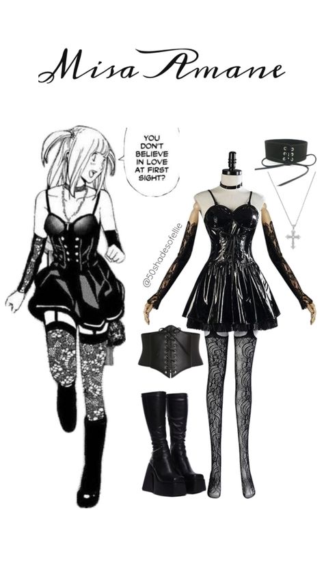 Party Suit For Women, Misa Amane Outfit, Scream Outfits, Misa Amane Cosplay, Cosplay Ideas Women, Goth Outfit Ideas, Woman In Suit, Matching Costumes, Anime Inspired Outfits