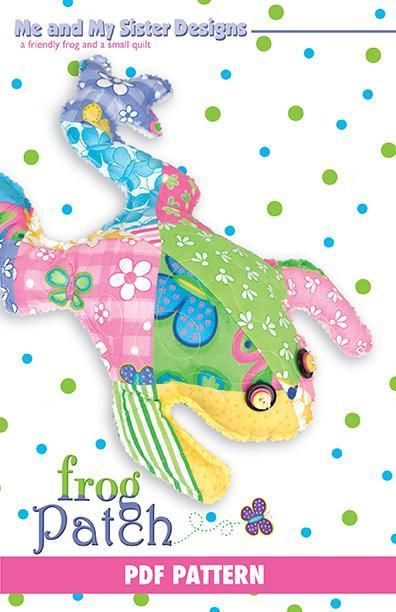 Frog Patch - via @Craftsy Bean Bag Sewing Pattern, Frog Pattern, Me And My Sister, Softie Pattern, Tie Quilt, Charity Project, Sock Animals, Patch Quilt, Small Quilts